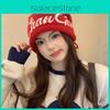 Acrylic Letter Beanie Knitted Cap For Women With Warmth And Windproof Functionality For Autumn And Winter Comfort