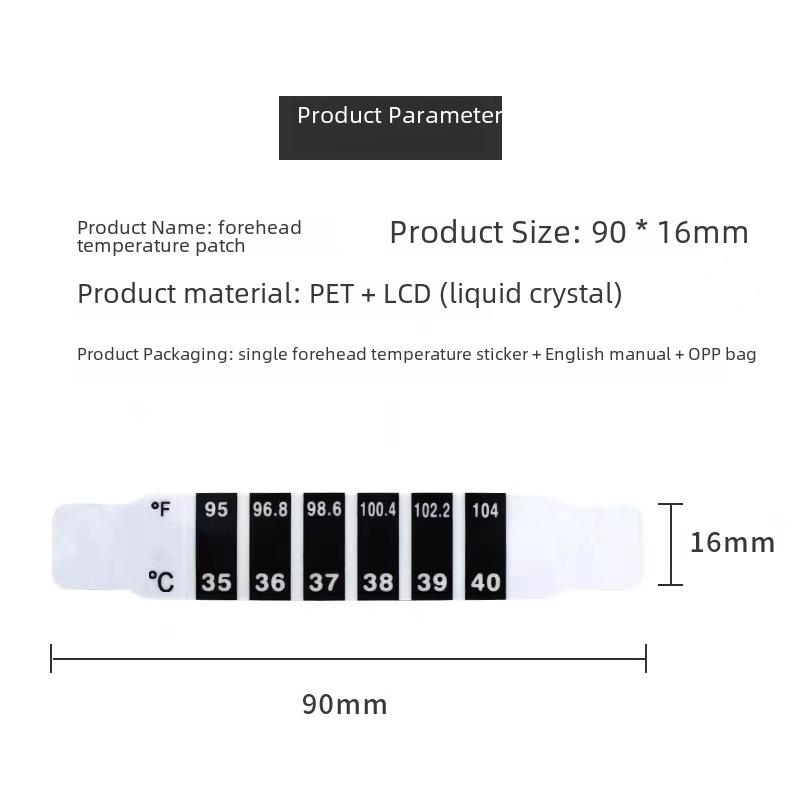 Наклейка для измерения температуры на лбу: Термометр, меняющий цвет, для трансграничного экспорта