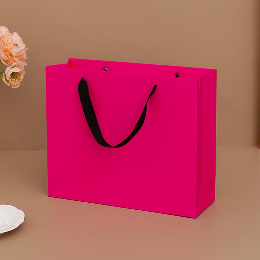 5/10PCS Rose Red White Card Paper Bag Shopping Packaging Clothing Bag Paper Bag Gift Bag Clothing Gift Packaging Large Size
