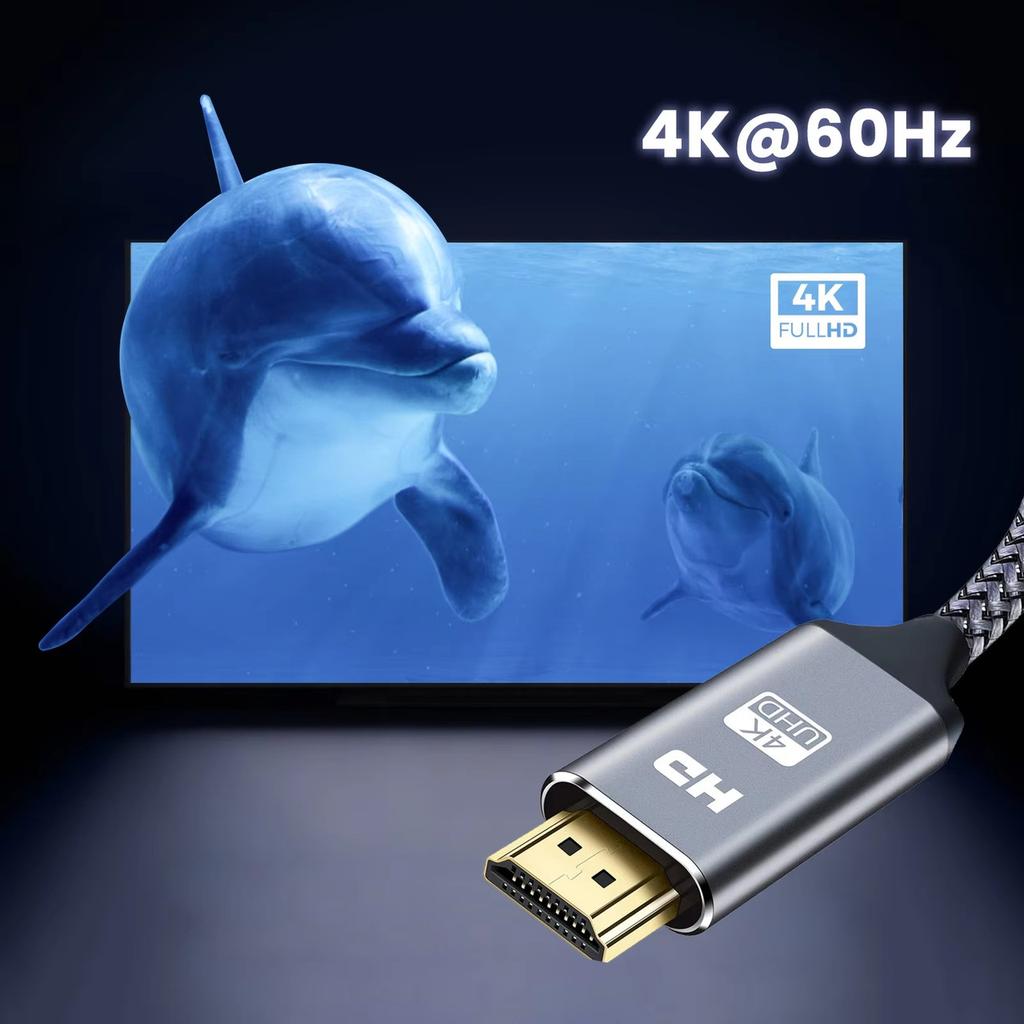 Кабель SUNROZ SUNROZ 3м 4К HDMI - HDMI (M/M) HDR 3D High Speed Aluminum Neylon cord (A48748)