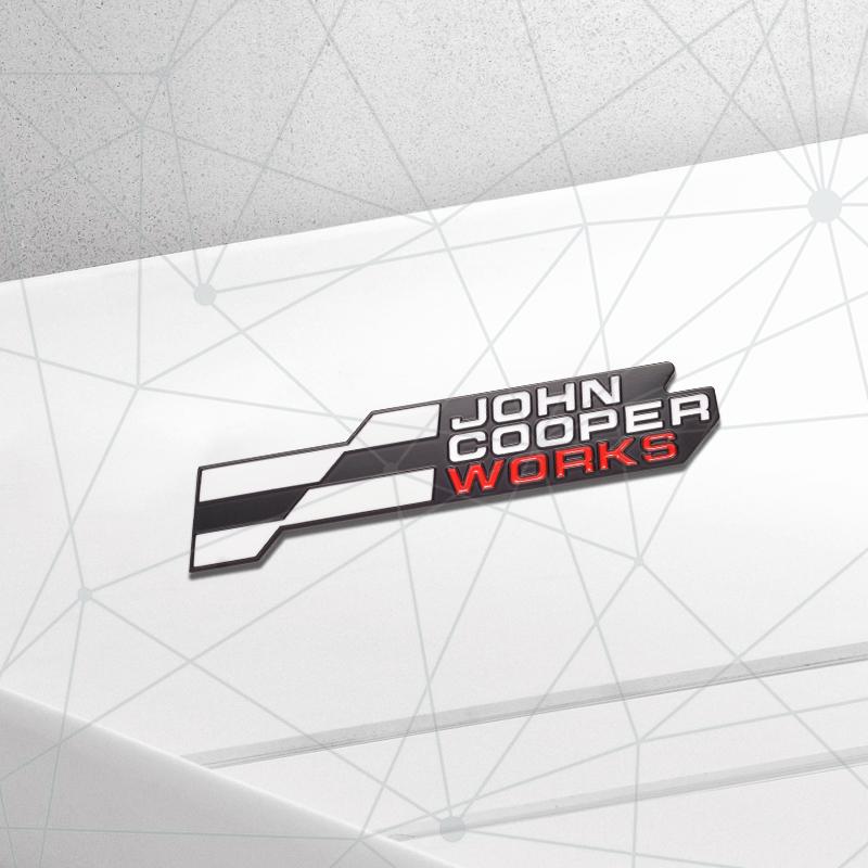 3D Auto Metal 2025 JCW Grille Badge Car Rear Trunk Emblem Sticker Decor For Mini Cooper S F66 F65 F67 Aceman Clubman U25 J01 J05