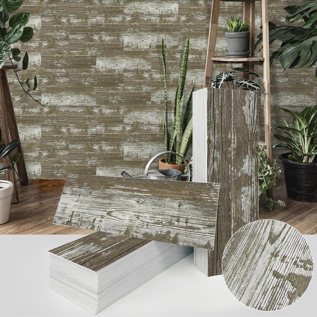 Wood Grain Matte Pe Foam Wall Sticker Self-Adhesive Anti-Collision Waterproof Thickened Wallpaper American Stone Pattern Wall Decoration