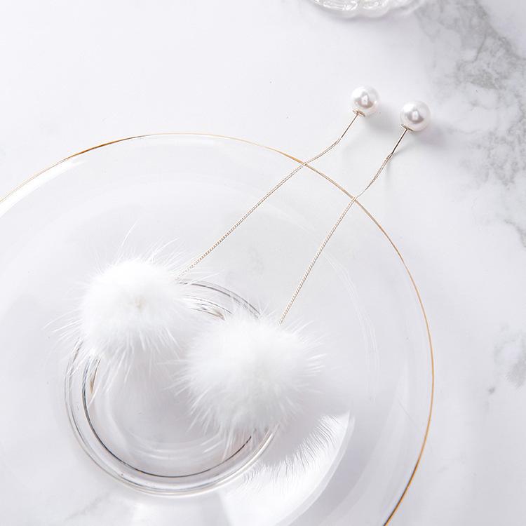 Корейские длинные серьги-игл S925 Silver Star & Moon Leaf Clover для женщин