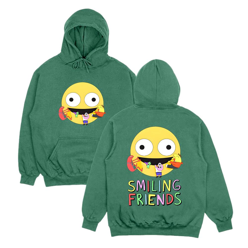 Аниме Худи Smiling Friends Модные Креативные Подарки Унисекс Уличная Одежда Женщины Мужчины Свитшоты с Длинным Рукавом Повседневное Худи