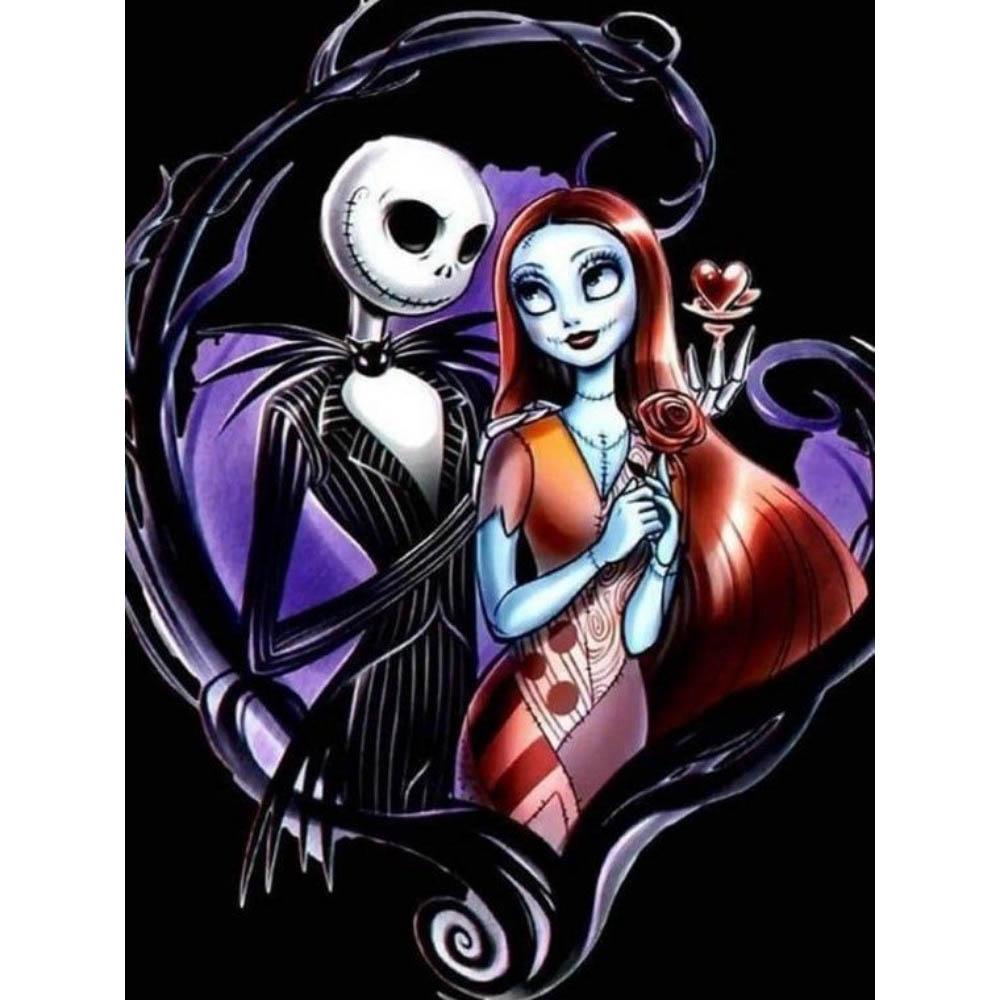 Skull Jack Sally Couple Diamond Painting New Full Diamond Nightmare Before Christmas Themed Handmade DIY Diamond Embroidery Material Pack