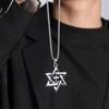 Крутое мужское ожерелье с шестиугольным крестом в виде звезды Давида из нержавеющей стали