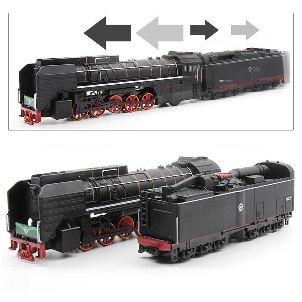 Игрушечный паровоз со звуком, легкий сплав, двигатель поезда, модель автомобиля для детей, черный