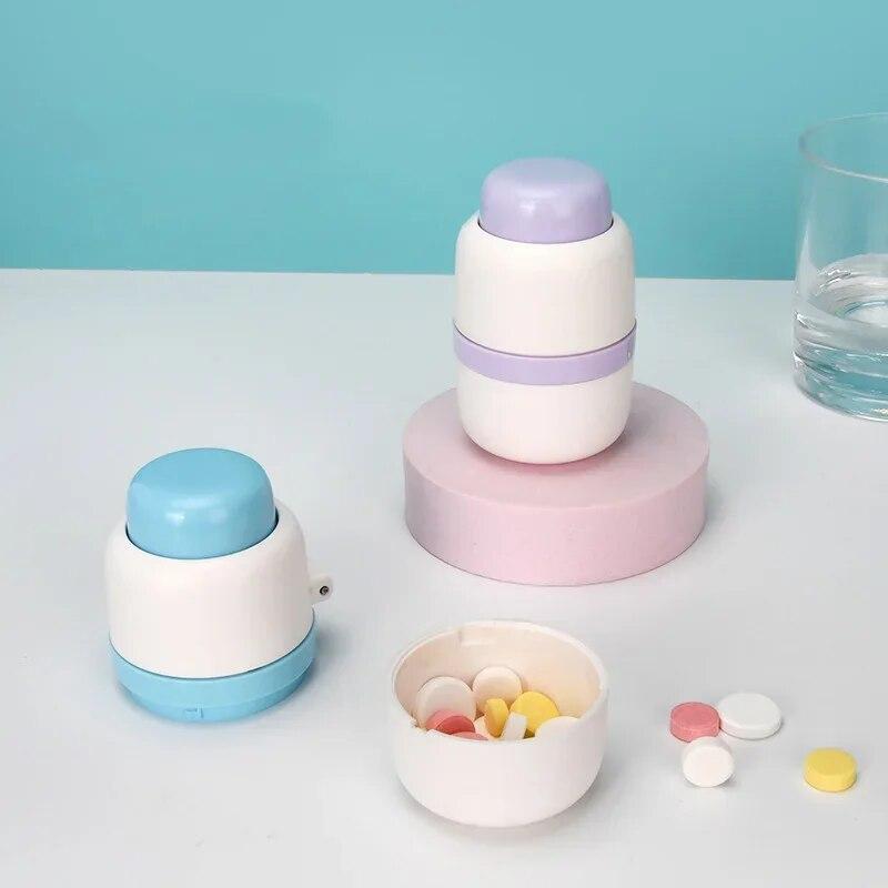 Портативная коробка для таблеток с резаками, маленькие твердые таблетки или большие таблетки, органайзер для хранения в полчетверти