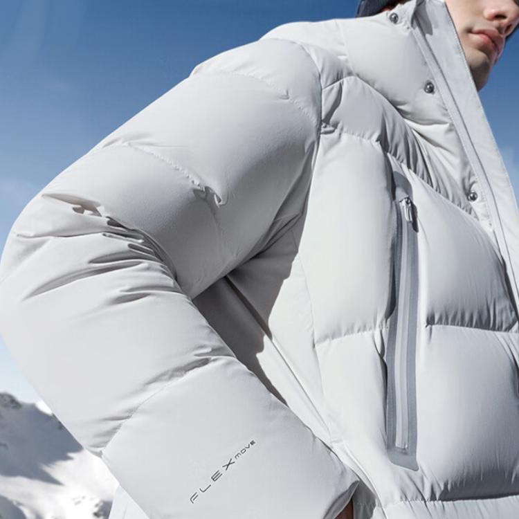 Fila Фитнес Серия Однотонная Толстовка с Капюшоном на Молнии Длинный Пуховик Мужская верхняя одежда Светло-Голубой Серый A11M341906F-GY