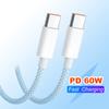 60W 6A USB Type C To Type C Cable Data Line For Iphone 15 Xiaomi Poco Fast Charging USB C Cable Type C Data Charge Cord Wire 20V