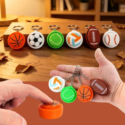 3D-печатный брелок-игрушка для снятия стресса на спортивную тематику Бейсбол Футбол Баскетбол Ключевые аксессуары Игрушка-спиннер Детские подарки