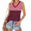 Women's Fashion Casual Daily Versatile Striped Texture Slim Fit Summer Vest Top