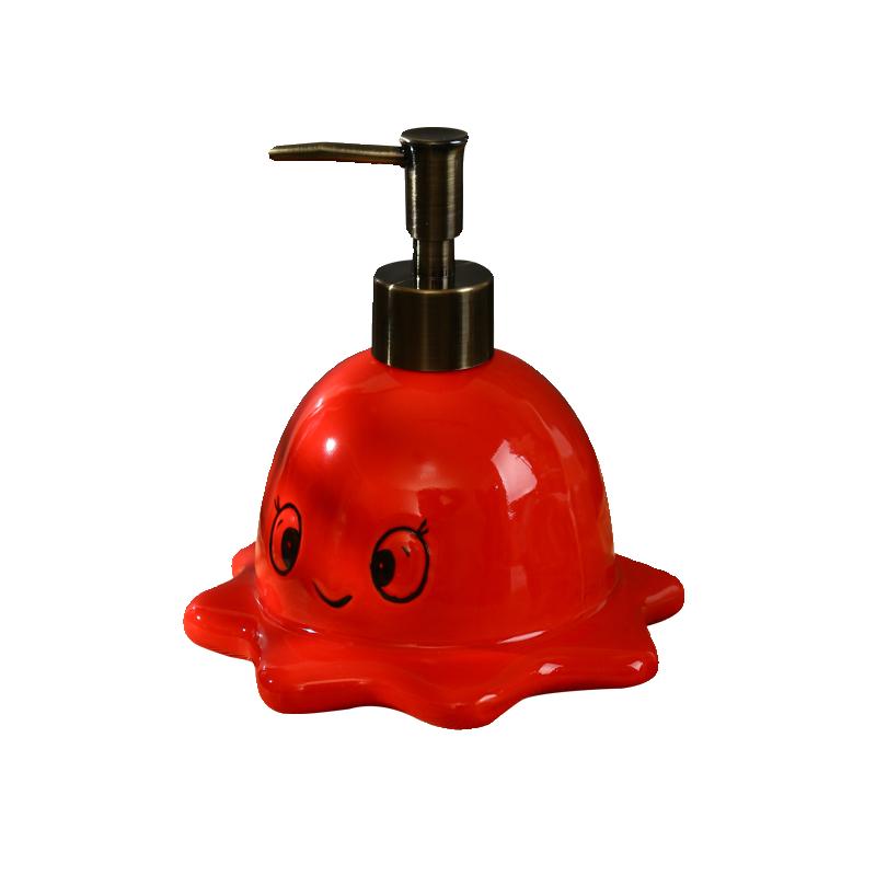 360ml Cute Octopus Ceramic Hand Wash Dispensing Bottle Bathroom Hotel Shower Gel Hair Conditioner Pressing Bottle cup dispenser