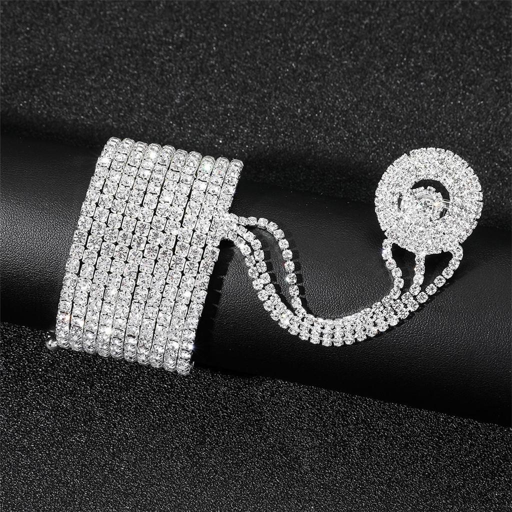 Townka Rhinestone Bracelet: Elegant Multilayer Design for Women, Perfect for Latin, Ballroom, or Belly Dance.