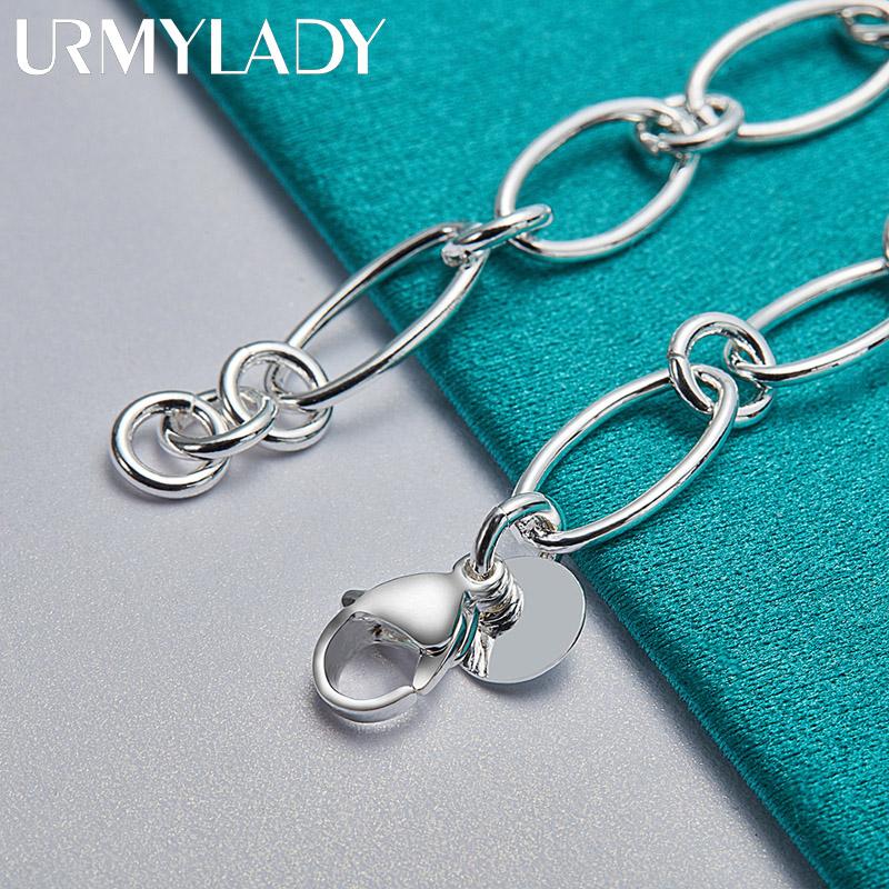 Браслет-подвеска из стерлингового серебра 925 пробы с четырьмя листами клевера, модные украшения MB135