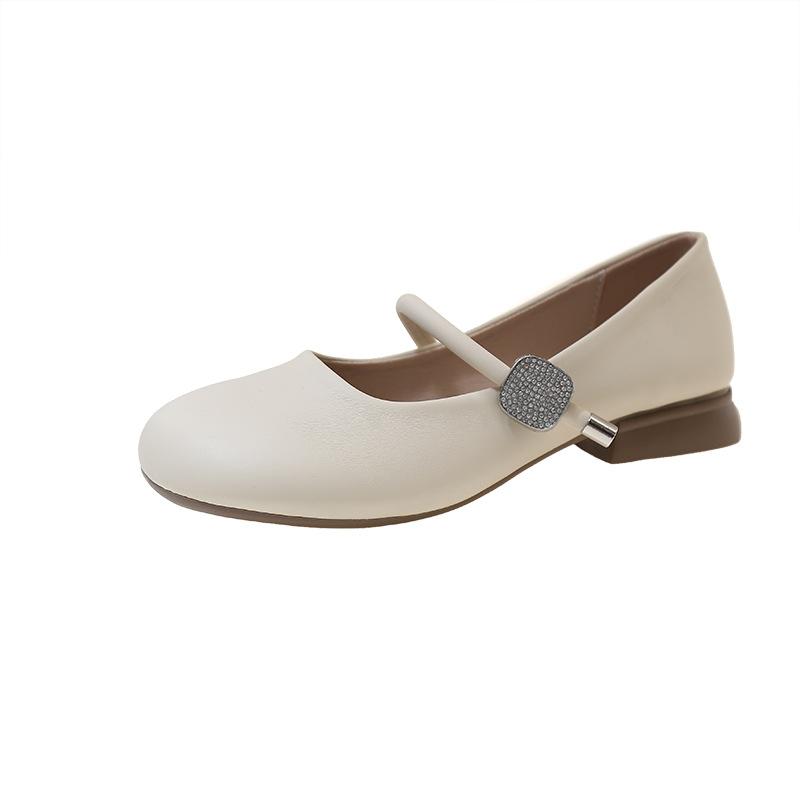 Туфли Мэри Джейн Женские однобортные туфли на толстом каблуке Весна и осень Нежные с юбкой Небольшой вырез Мягкая подошва Соевые бобы Женские туфли Модные женские туфли