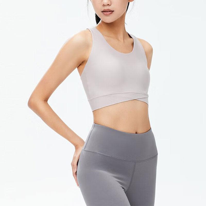 Anta Однотонный спортивный бюстгальтер для йоги и фитнеса Женское нижнее белье Туманно-серый-розовый 962527131-3