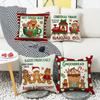 New Style Pillow Case Christmas Gingerbread Man Print Sofa Living Room Pillow Case Home Cushion