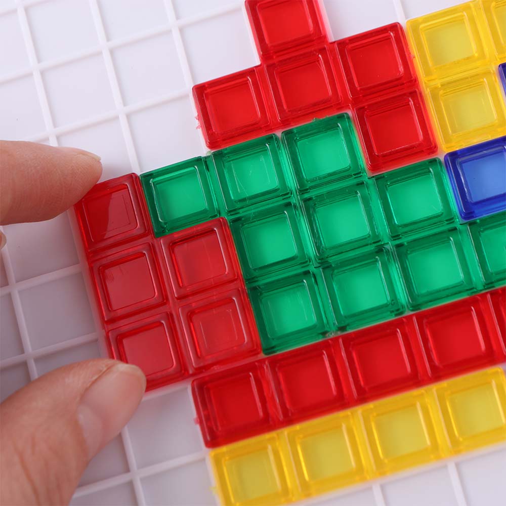 Plastics Blokus Board Game Early Education Multipurpose Colored Squares Game Montessori Portable Puzzle Strategy Board