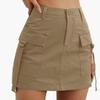 Модные летние женские короткие юбки карго с карманами однотонные мини повседневные с эффектом лифтинга бедер женские юбки элегантная облегающая женская одежда