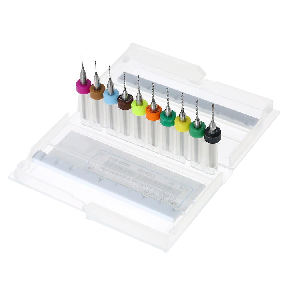 10 шт. набор микро сверл из карбида вольфрама, гравировальные инструменты для печатной платы