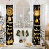 Черное Золото 2026 С Новым Годом Баннер на Дверь Украшение для Рождественской и Новогодней Вечеринки Фон Реквизит для Фотосессии Домашние Подарки