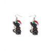 European & American Style Cute Kitten Christmas Earrings: Colorful Hat & Lights Acrylic Dangle Earrings