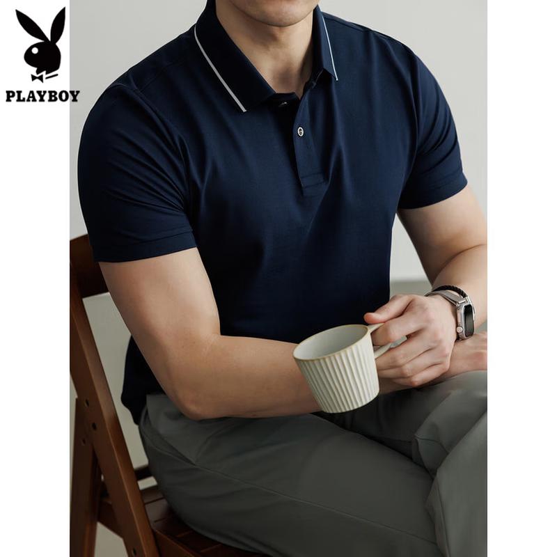 PLAYBOY Мужская летняя рубашка-поло в стиле business casual