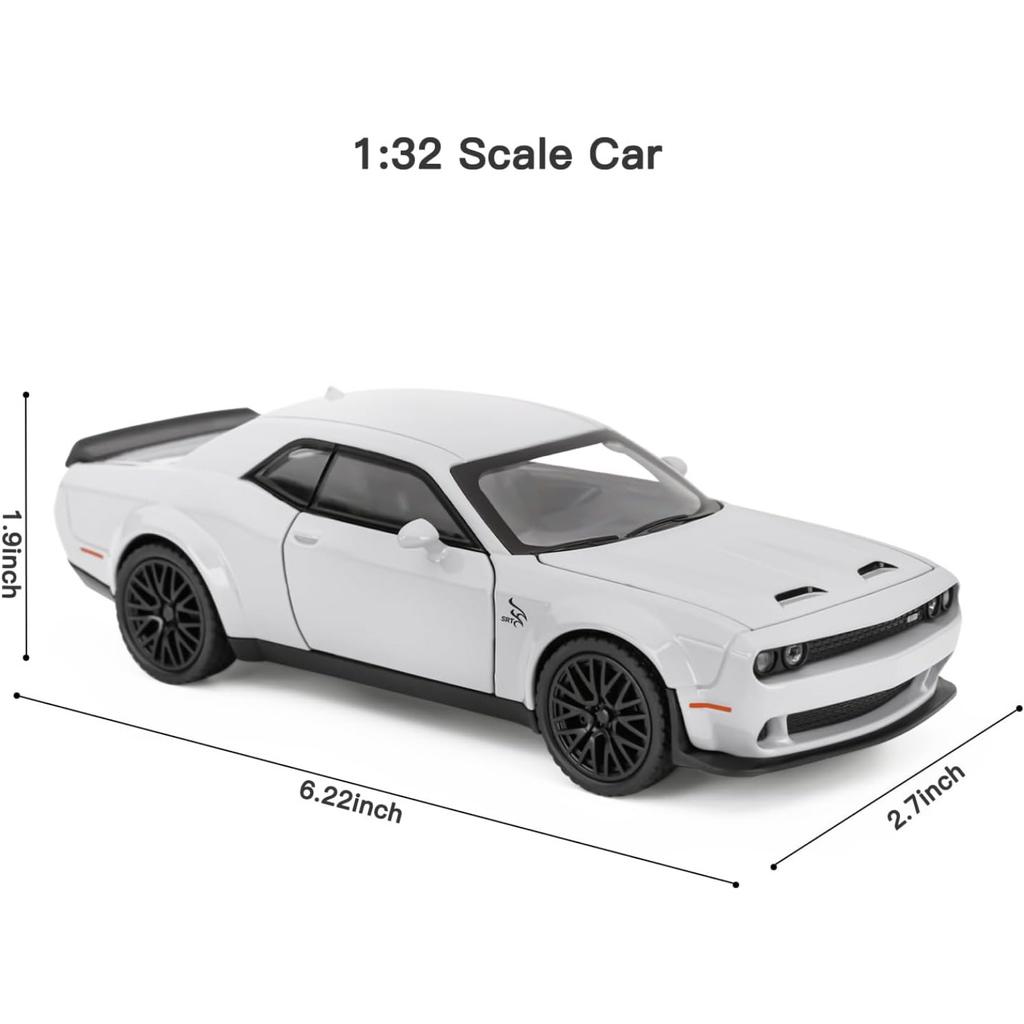 Масштаб 1/32 Dodge Hellcat Challenger Die Cast Metel Pull Back Model Car Hellcat со звуком и светом Hellcat Car Toy Car Toy Gifts для детей от 3 лет и старше