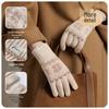 JIUMU Women's Thickened Pure Wool Touchscreen Winter Gloves