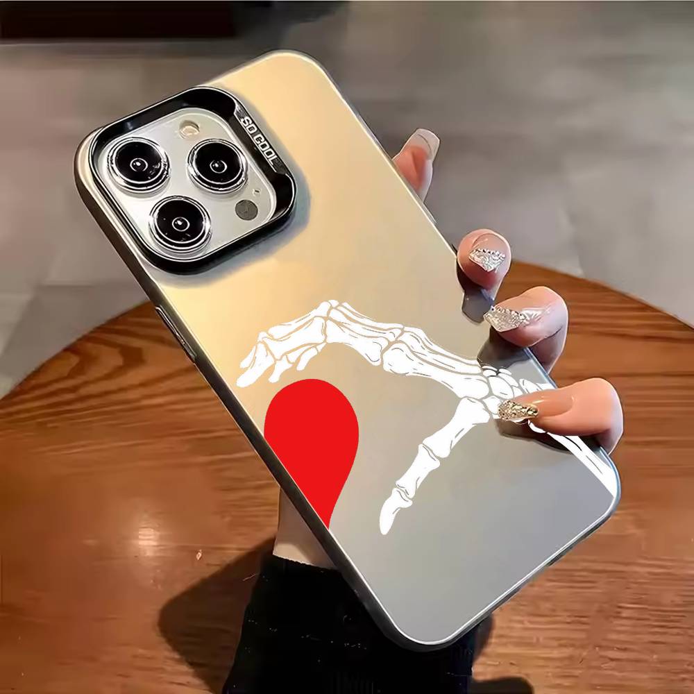 Love couple avatar Phone Case For iPhone 17,16,15,14,13,12,11,Pro Max,Plus Candy Silver Cover