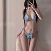 Женское эротическое белье Трехточечное бикини Мокрое тело Соблазнительная перспектива Страстное Без раздевания Чистое желание Подвеска на шее