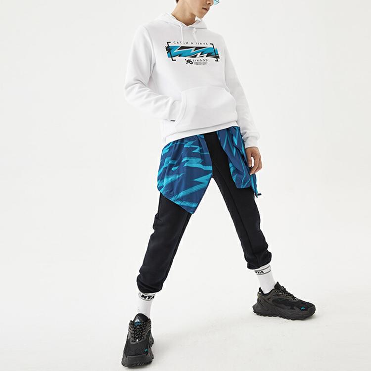 Anta Повседневный пуловер с капюшоном с принтом Thompson, мужские топы, белый 152131718-1