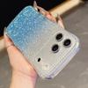 KEYSION Чехол для телефона с градиентом, блестками и стразами для iPhone 16 17 Pro Max Air 16 Plus, с волнистым краем, защитой камеры, противоударный