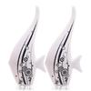 Modern Minimalist White Bubble Fish Art Figure | Beautiful Home Decor- (Set of 2 Pc)