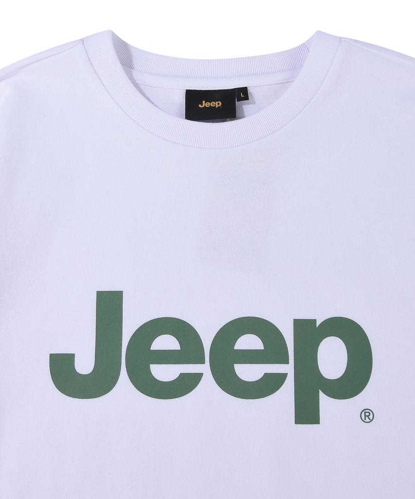 JEEP Хлопковая футболка большого размера с коротким рукавом и большим логотипом (Jr5Tsu191Wh)