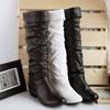 Women Boot Stylish High Boots Low Heel Soft PU Leather