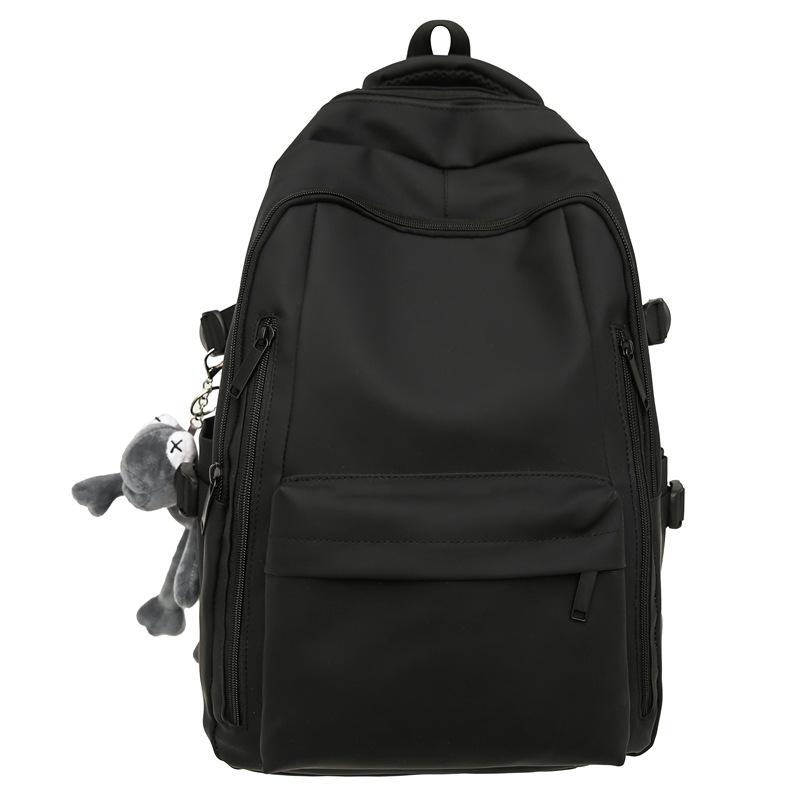 Schoolbag New Large Capacity Backpack Men's Travel Backpack Simple Solid Color Junior High School Student High School Student College Student Female