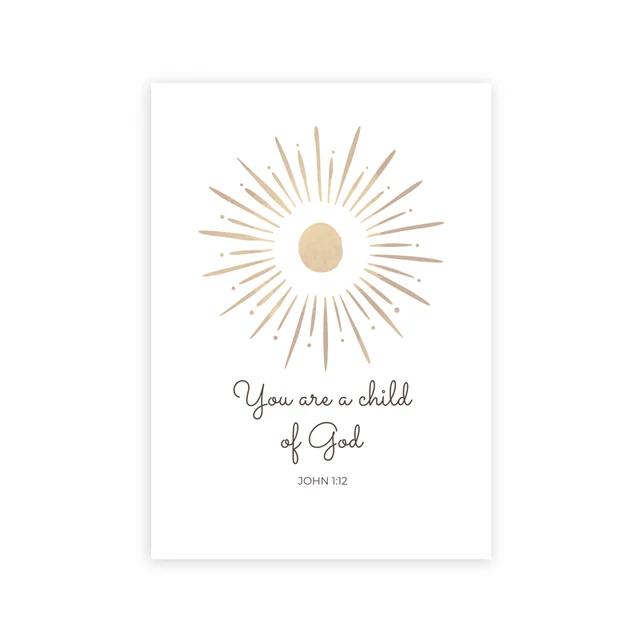Христианская детская настенная живопись, постер со стихами из Библии, картина на холсте с цитатой «Дитя Божье», идеальный подарок для декора детской комнаты для девочек