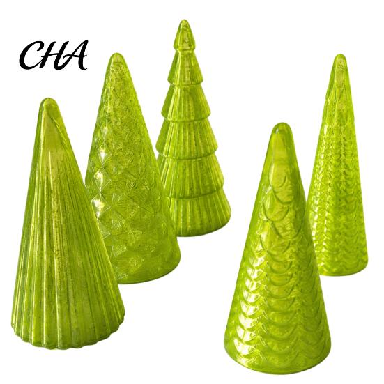 Holiday Living Room Accents 5Pcs Illuminated Christmas Tree With/No LED Lights, Nordic Style Luminous Desktop Ornaments Tabletop Ornaments,
