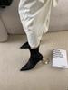 Модные сексуальные женские ботильоны Chelsea Botas черные лайкра/флок модные короткие ботинки молния сзади туфли на среднем каблуке 3 см туфли-лодочки для вечеринок размер 35-39