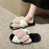 Женские пушистые тапочки для дома Осень Зима Однотонные Нескользящие Повседневные Комнатные Балетки Блестящие Клепки Домашняя Обувь Женские Шлепанцы Теплая Обувь