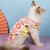 Cat Sleeveless Shirt Cat Recovery Suit Breathable E-Collar Alternative Vest for Cat Small Puppy Cute Printed Cotton Pet Clothes