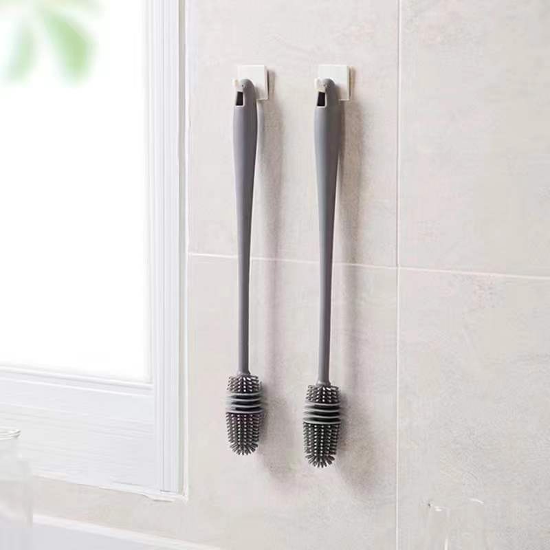 Silicone Cup Brush Long Handle Household Brush Without Dead Corners Silicone Bottle Brush Bottle Cup Brush Kitchen Cleaning Tool