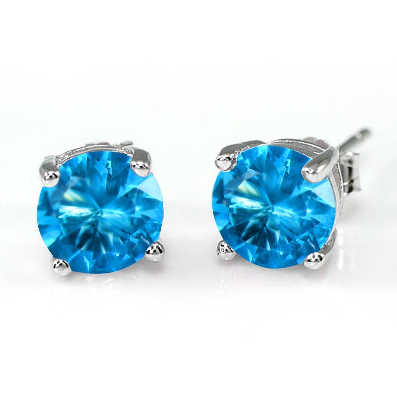 Серьги-гвоздики с камнем, цвета в ассортименте