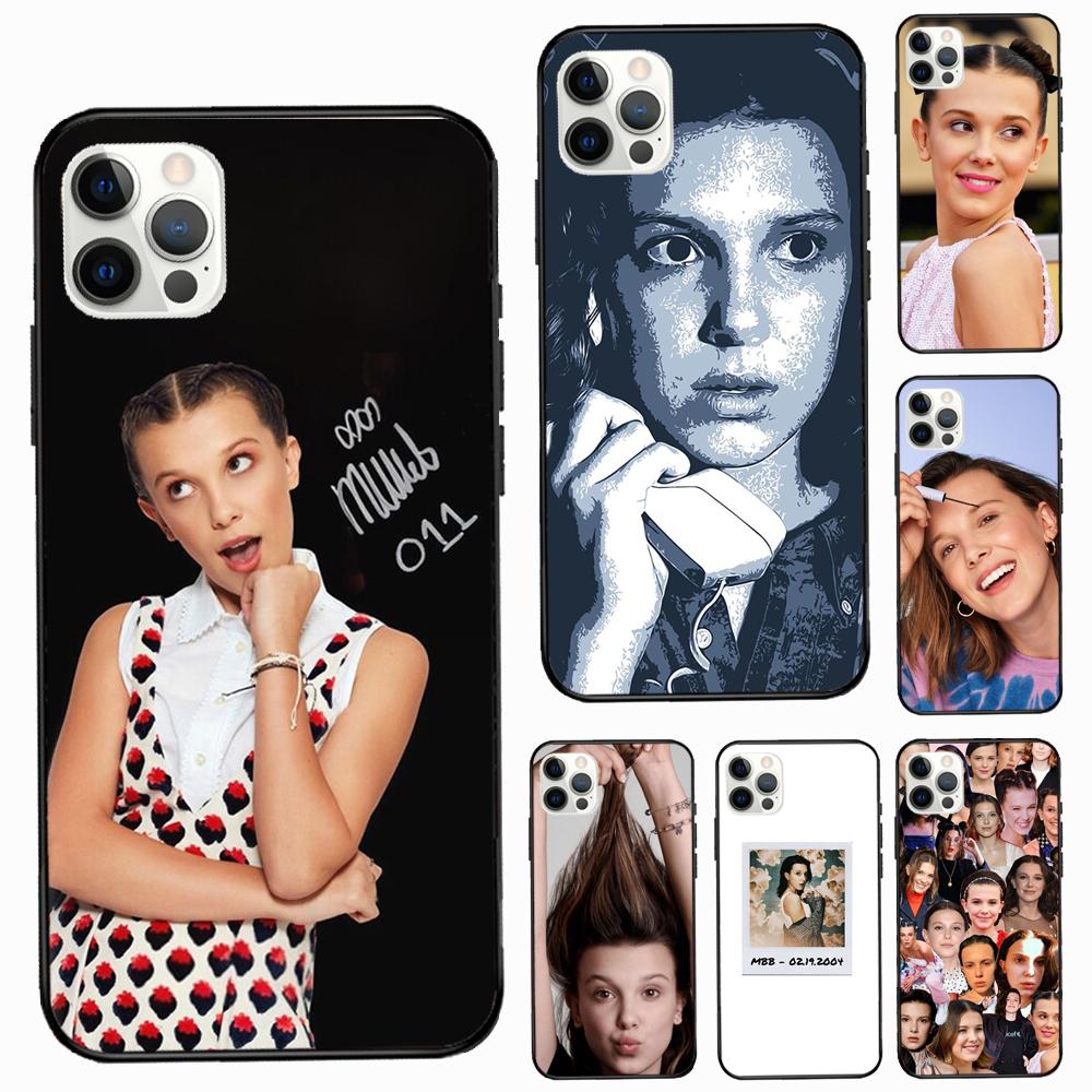Мягкий ТПУ чехол с Милли Бобби Браун для iPhone 11 14 Pro Max 12 13 Mini XR X XS MAX 6 7 8 Plus SE 2020 Чехол для телефона