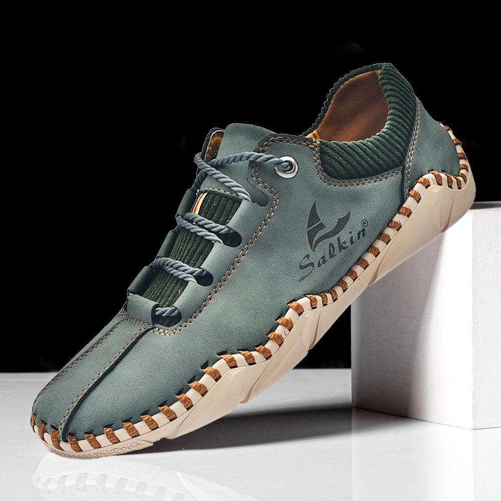 Spring and summer new breathable leather men's shoes, anti slip and wear-resistant loafers, comfortable and casual sports shoes