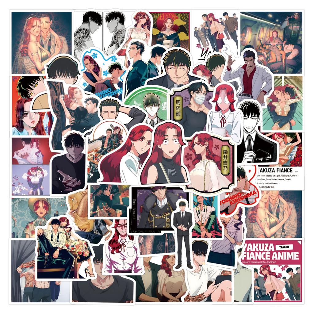 54pcs Suitcase Stickers Waterproof Stickers Scooter Computer Tablet Cartoon Decoration