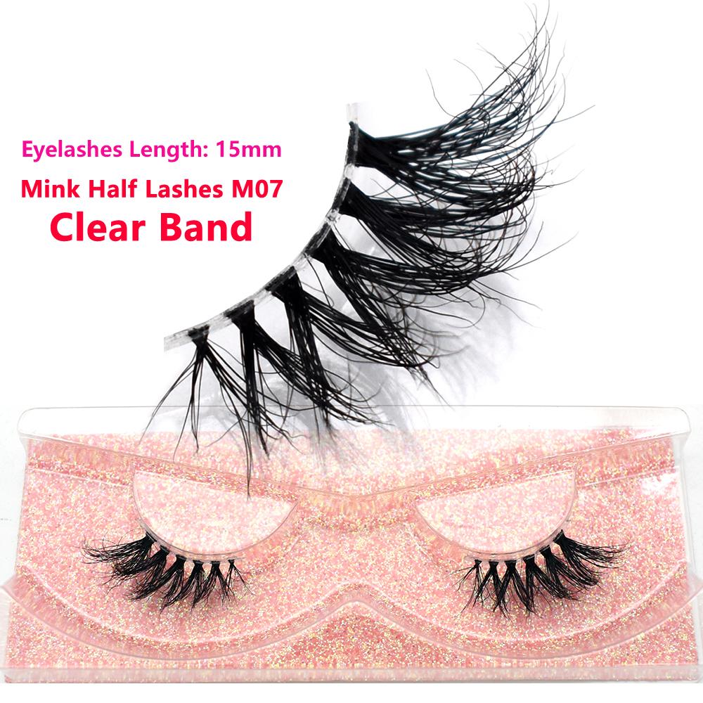 FOXESJI Mink Half Lashes Extension Natural Daily Reusable Short Strip Eye Lashes Mink Fluffy Soft Half False Eyelashes Make Up