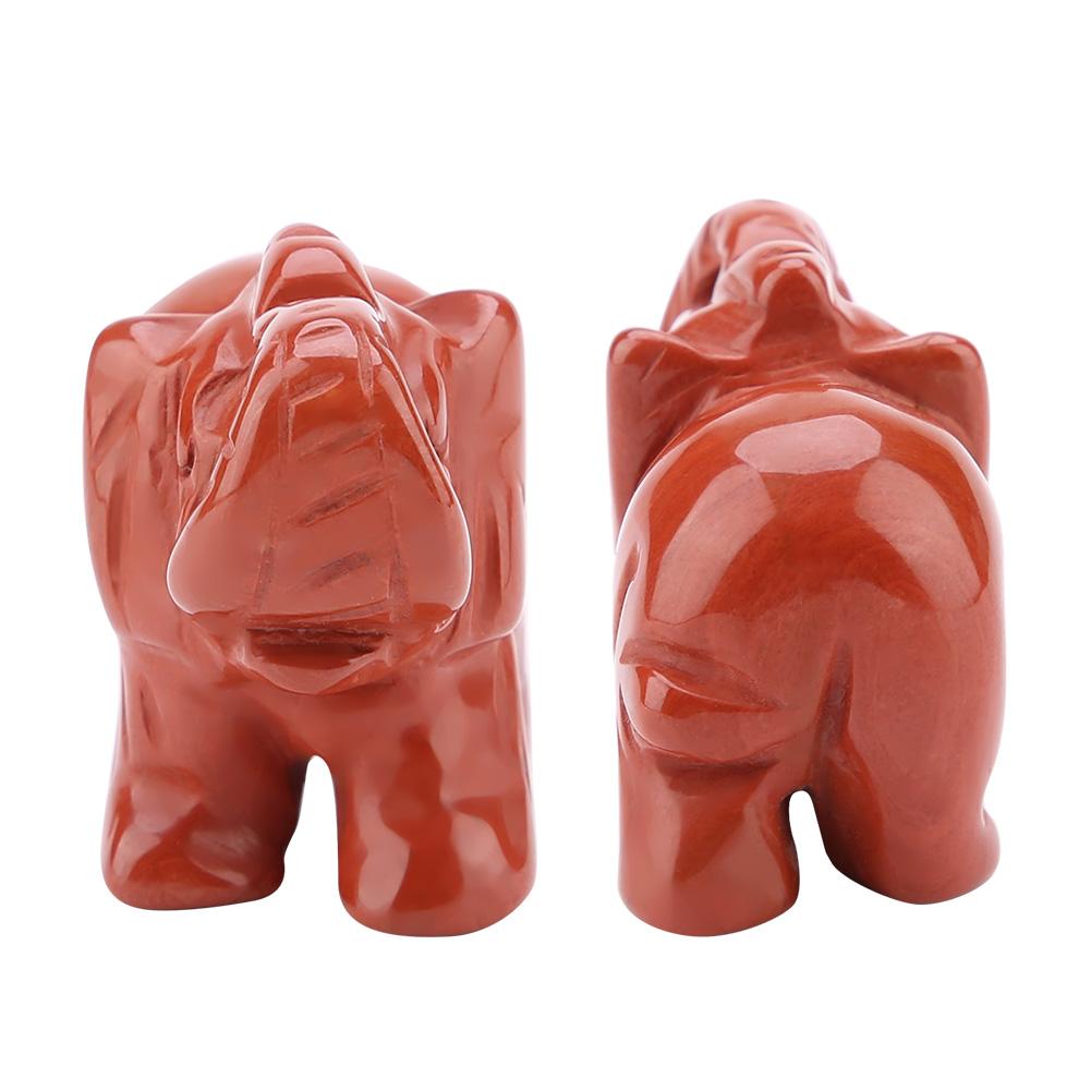 1.5inch Natural Stone Carved Elephant Crystal Figurine Home Decoration Furnishing Article (#06)